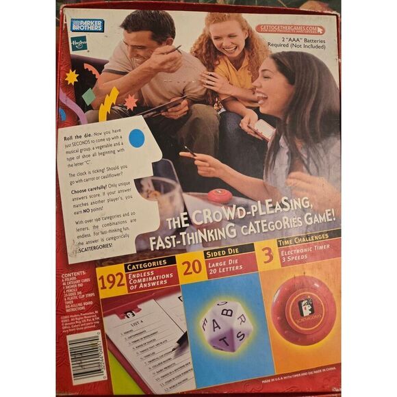 The Game Of Scattegories Parker Brothers 2003 Game - Picture 3 of 3